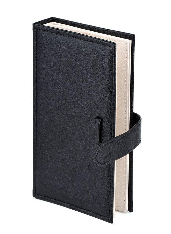 Yiluana Earring Book Organizer, Portable Earring Holder Case Pu Leather Travel Earring Case with Foldable Book Design (Black) - Image 4